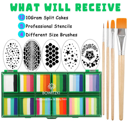 Professional One Stroke Face Paint Kit _ Green