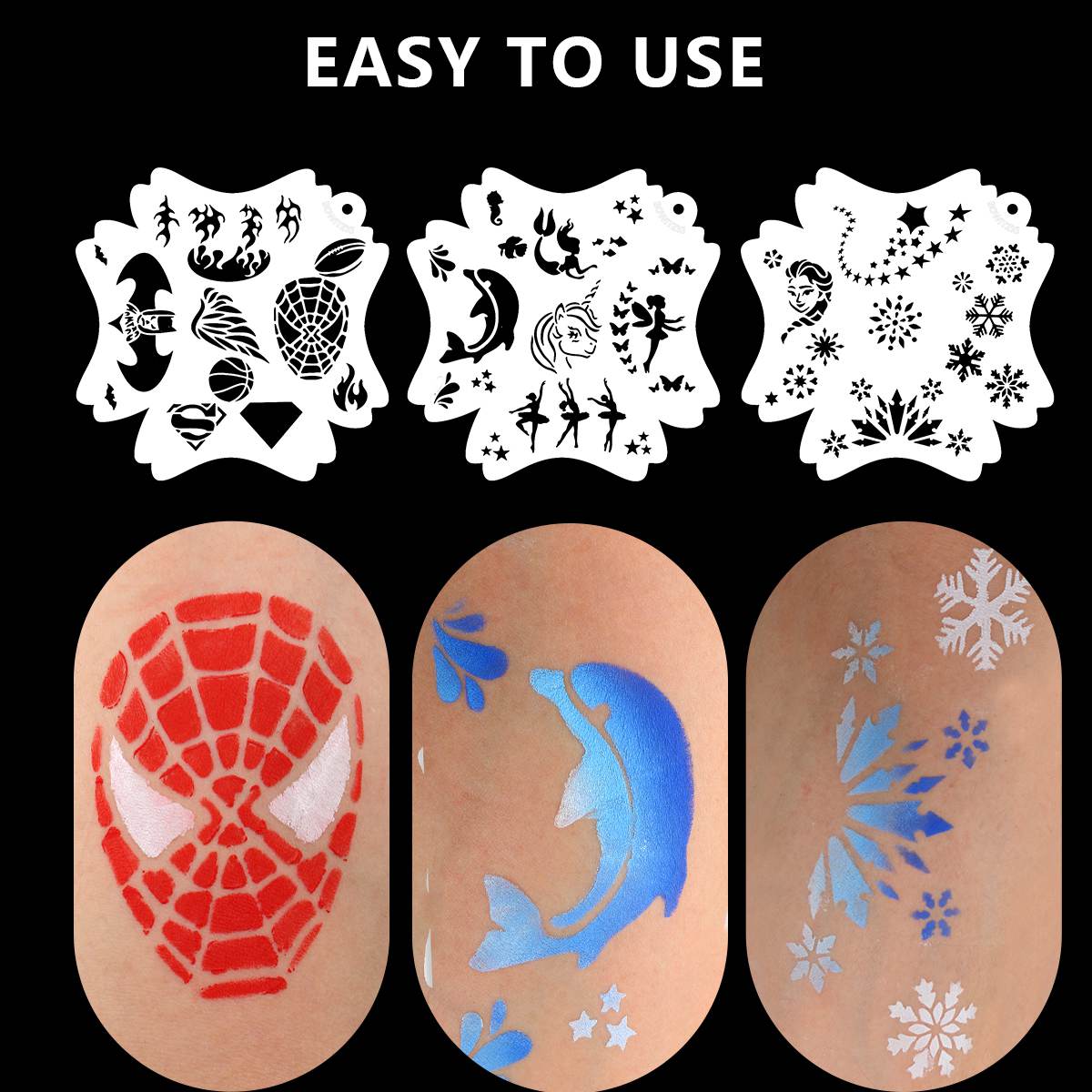 5 in 1 Reusable Face Paint Stencils