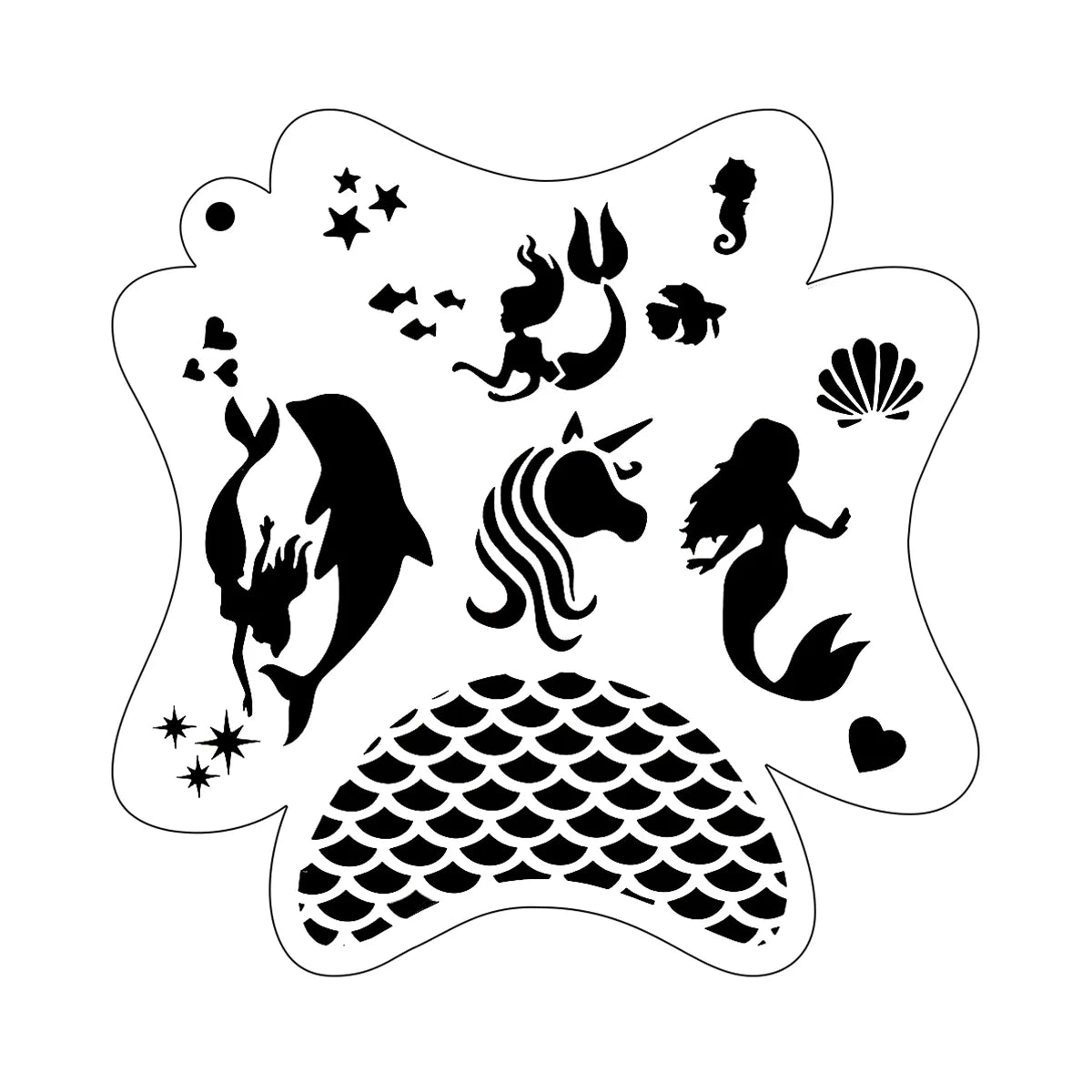 5 in 1 Reusable Face Paint Stencils