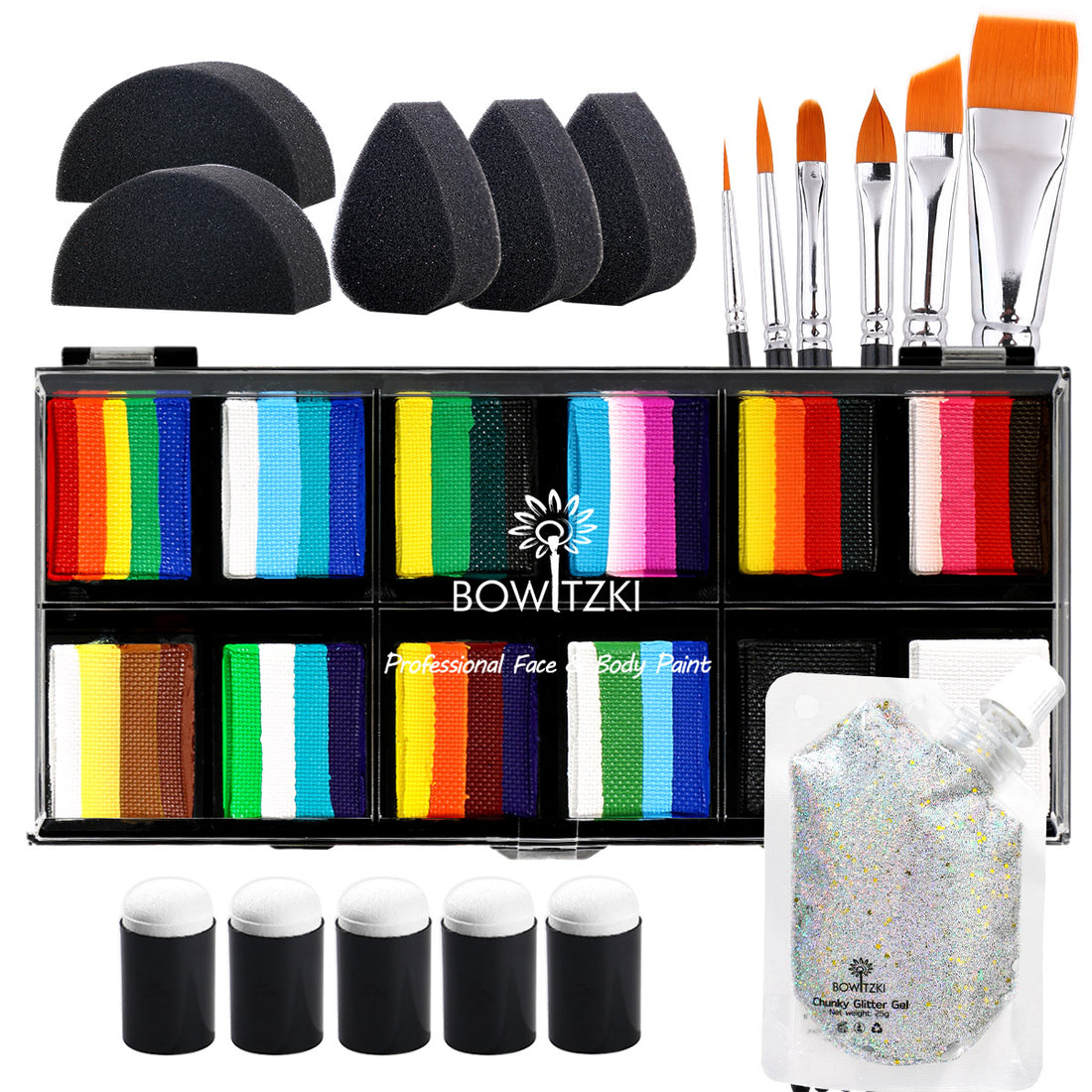 Professional Face Paint Kit Rainbow Explosion Bundle