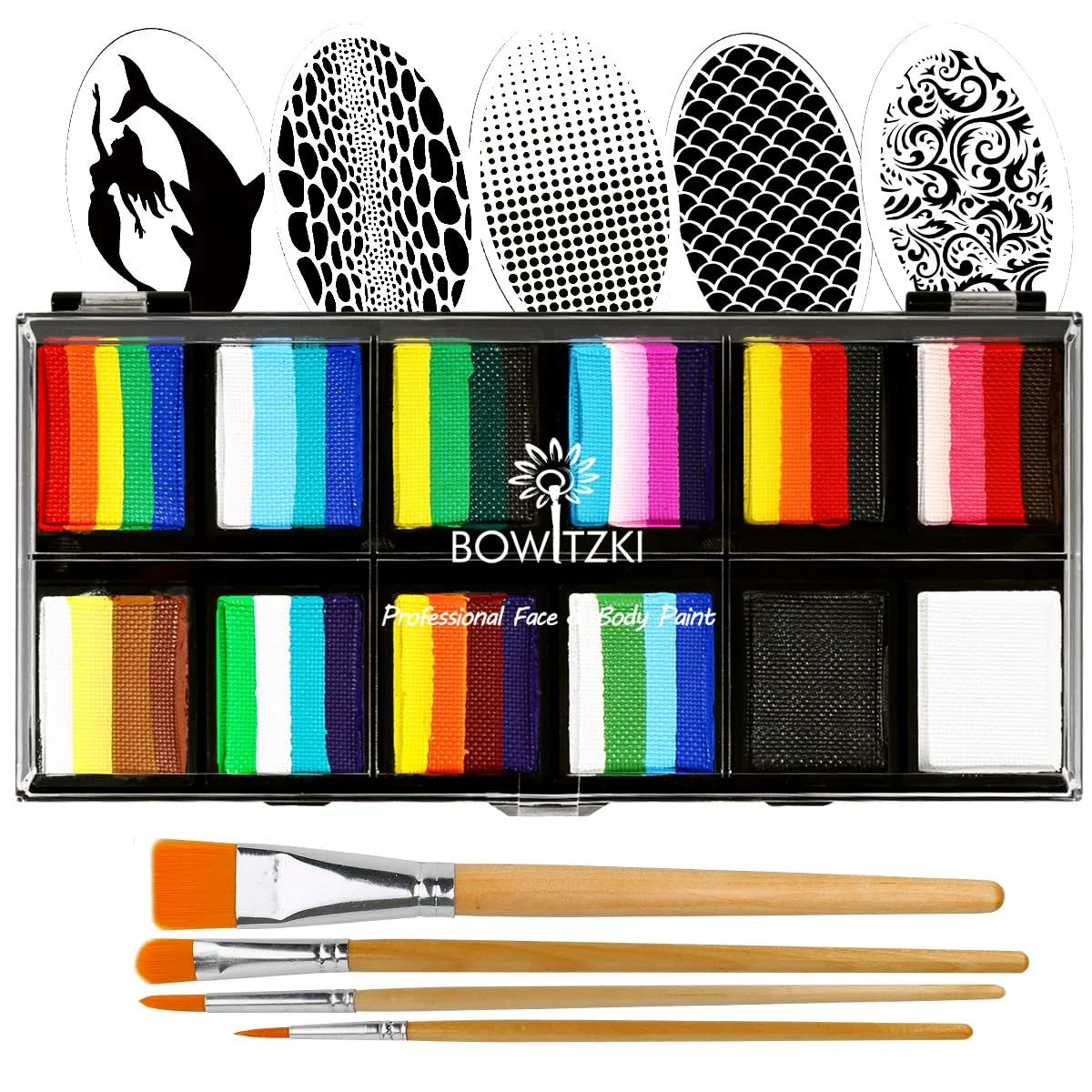 Professional One Stroke Face Paint Kit _ Rainbow Explosion