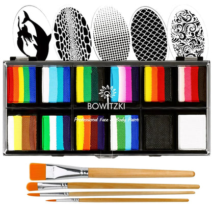 Professional One Stroke Face Paint Kit _ Rainbow Explosion