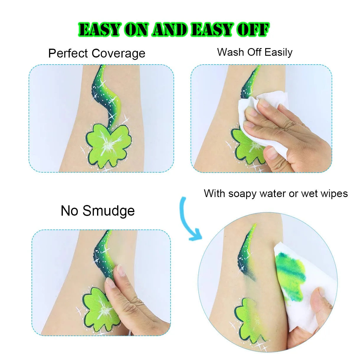 Professional One Stroke Face Paint Kit _ Rainbow Explosion