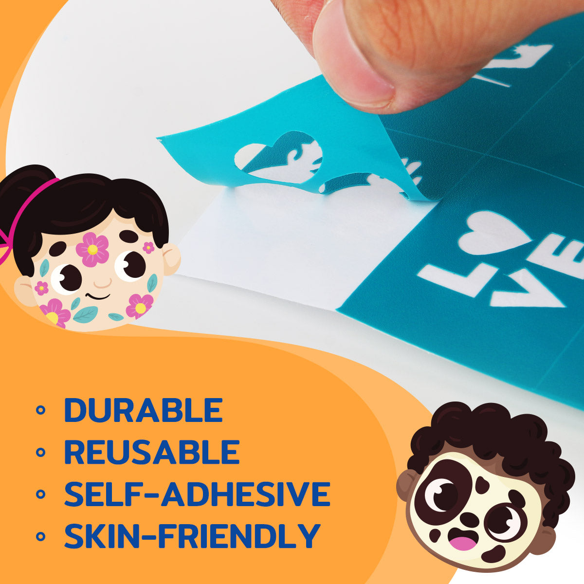 Self-adhesive Face Paint Stencils Set