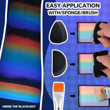 30g One Stroke Split Cake Face Paint - 10 Colors Set