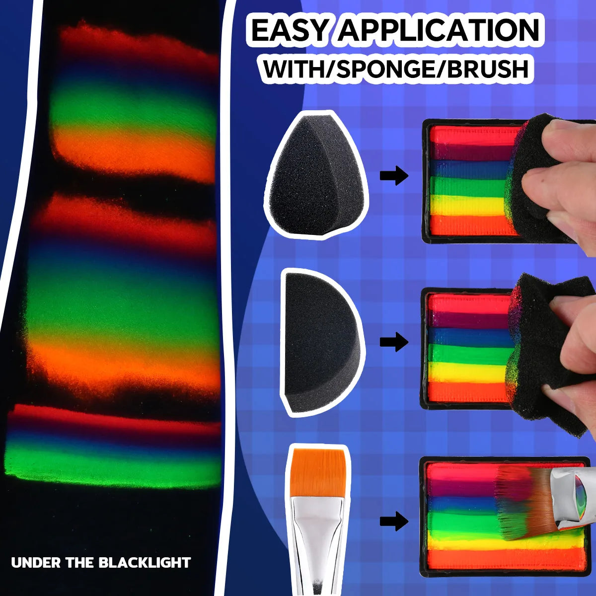 30g One Stroke Split Cake Face Paint - 10 Colors Set