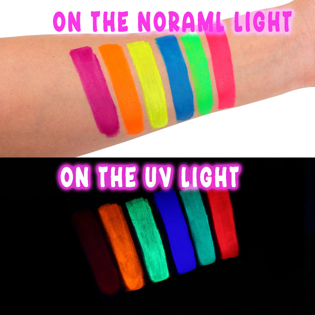 10mlx6 Water Based Cream Neon UV Liquid Face Body Party Paint Kit