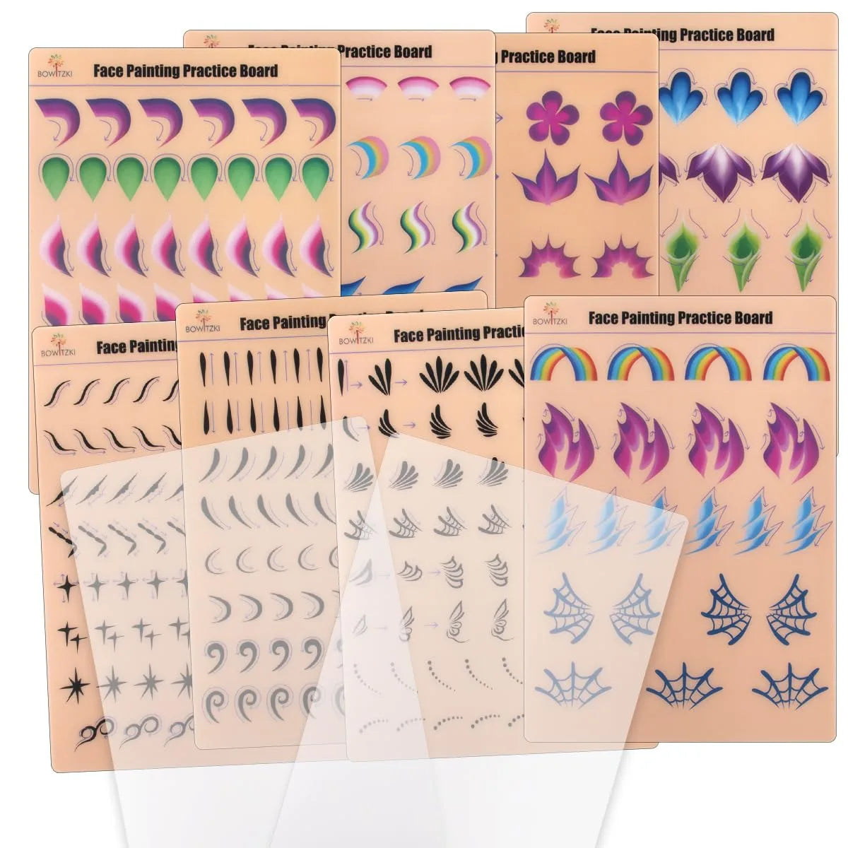 10pcs Reusable Face Painting Practice Board