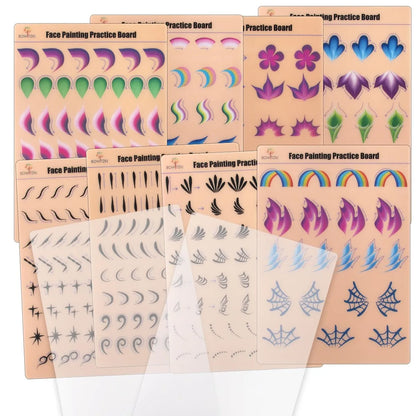 10pcs Reusable Face Painting Practice Board