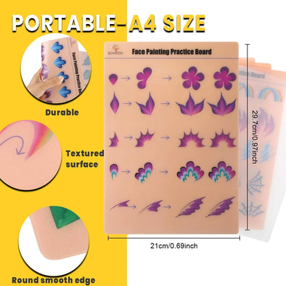 10pcs Reusable Face Painting Practice Board