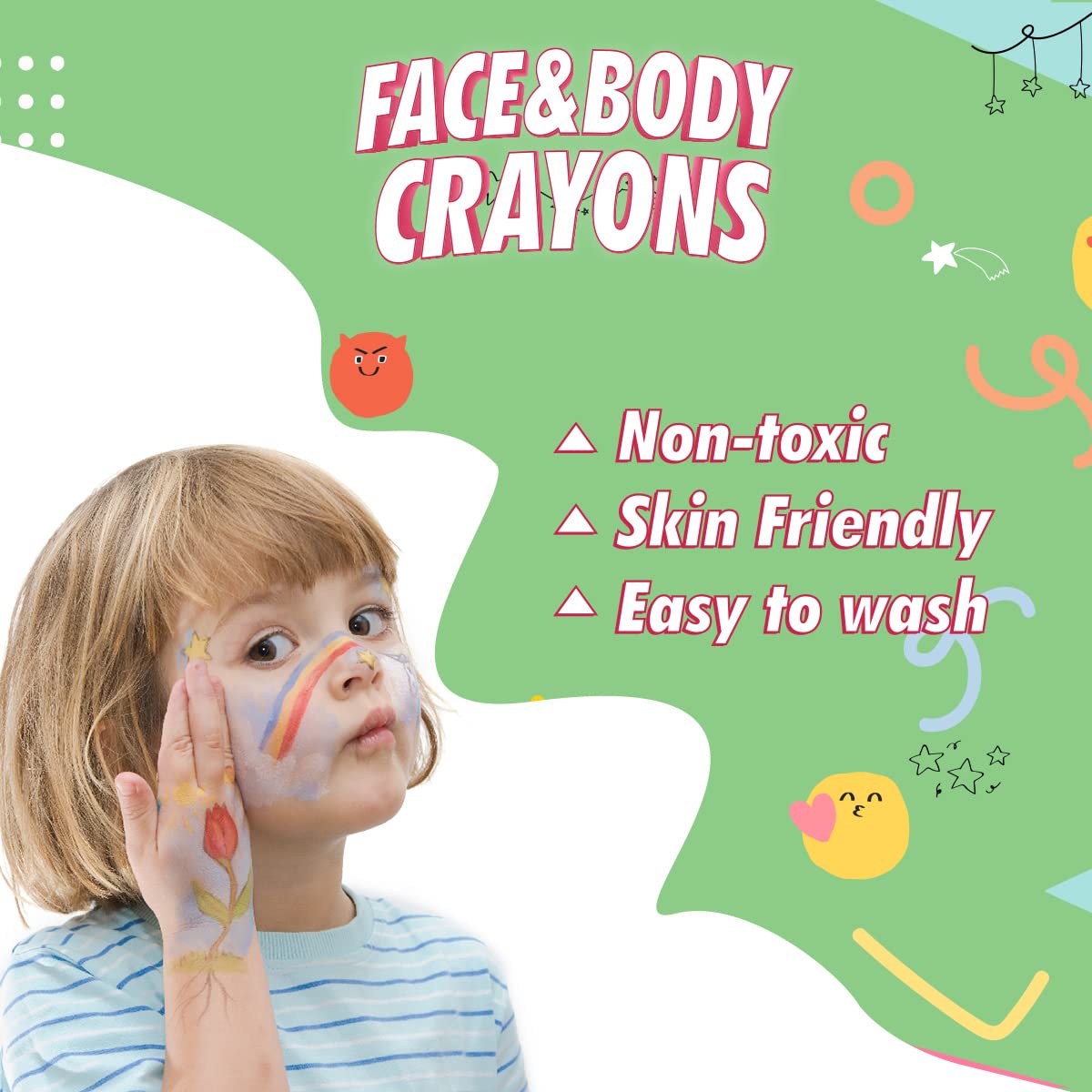 14 Colors Face Paint Crayons for Kids