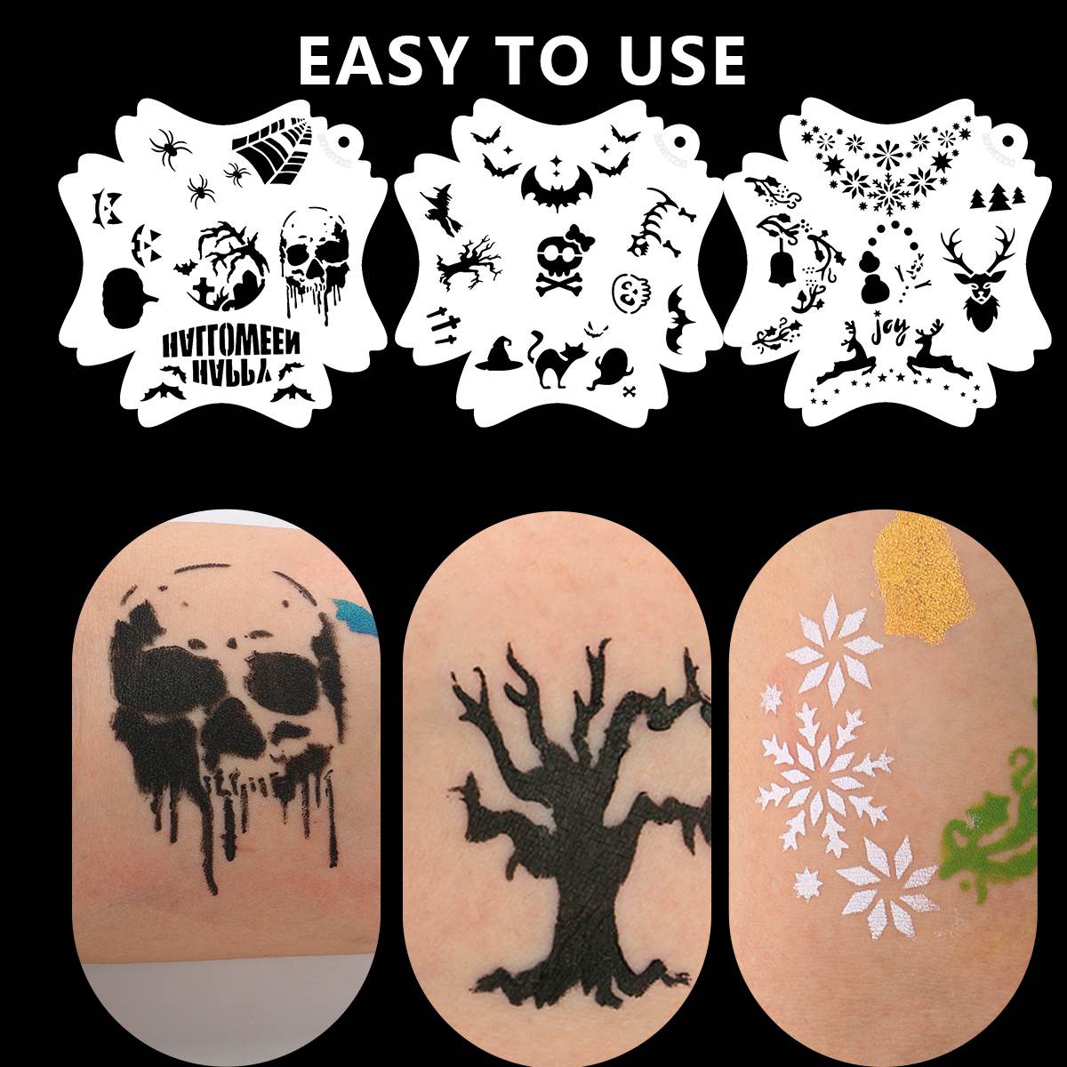 5 in 1 Reusable Face Paint Stencils