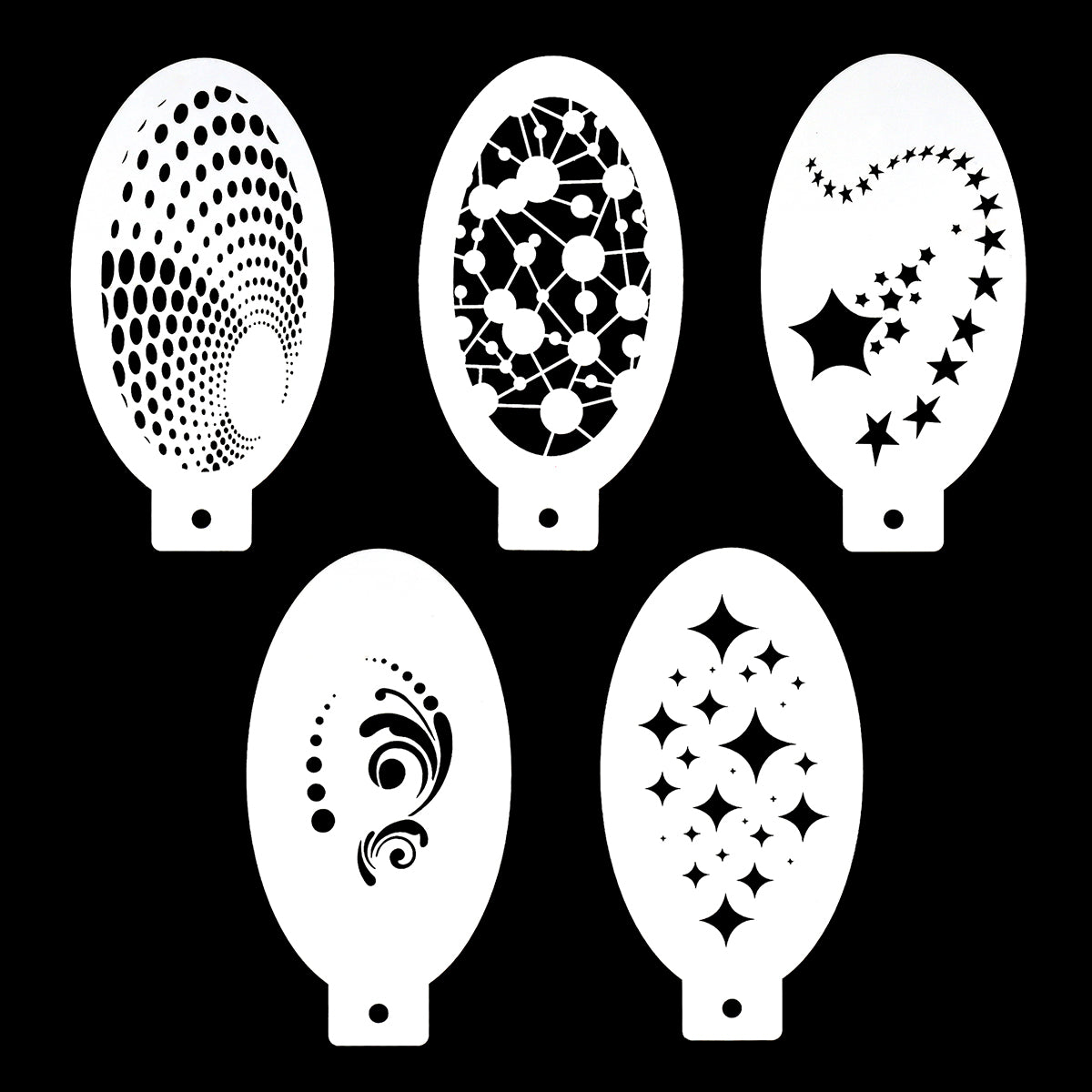 5pcs Reusable Face Paint Stencils