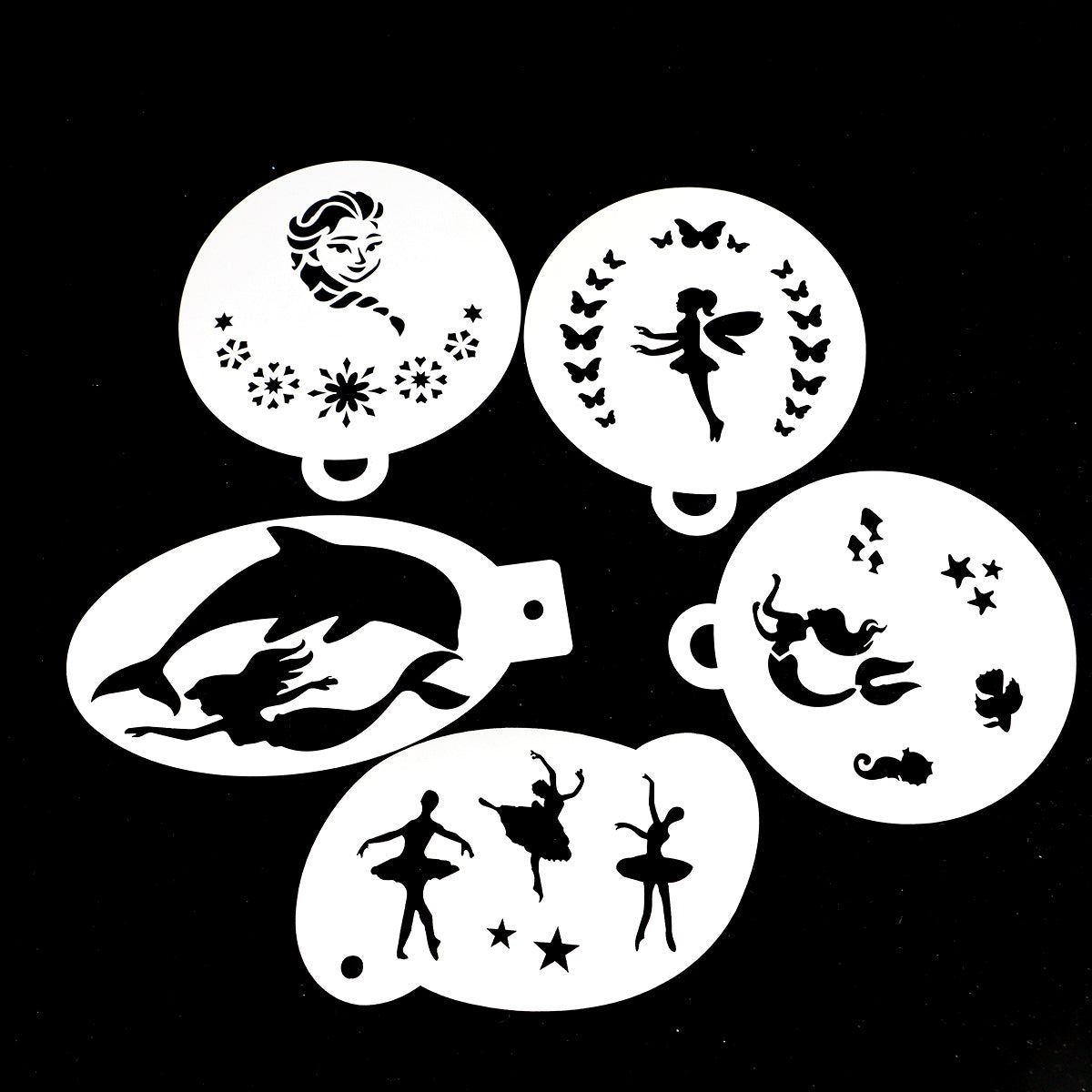 5pcs Reusable Face Paint Stencils