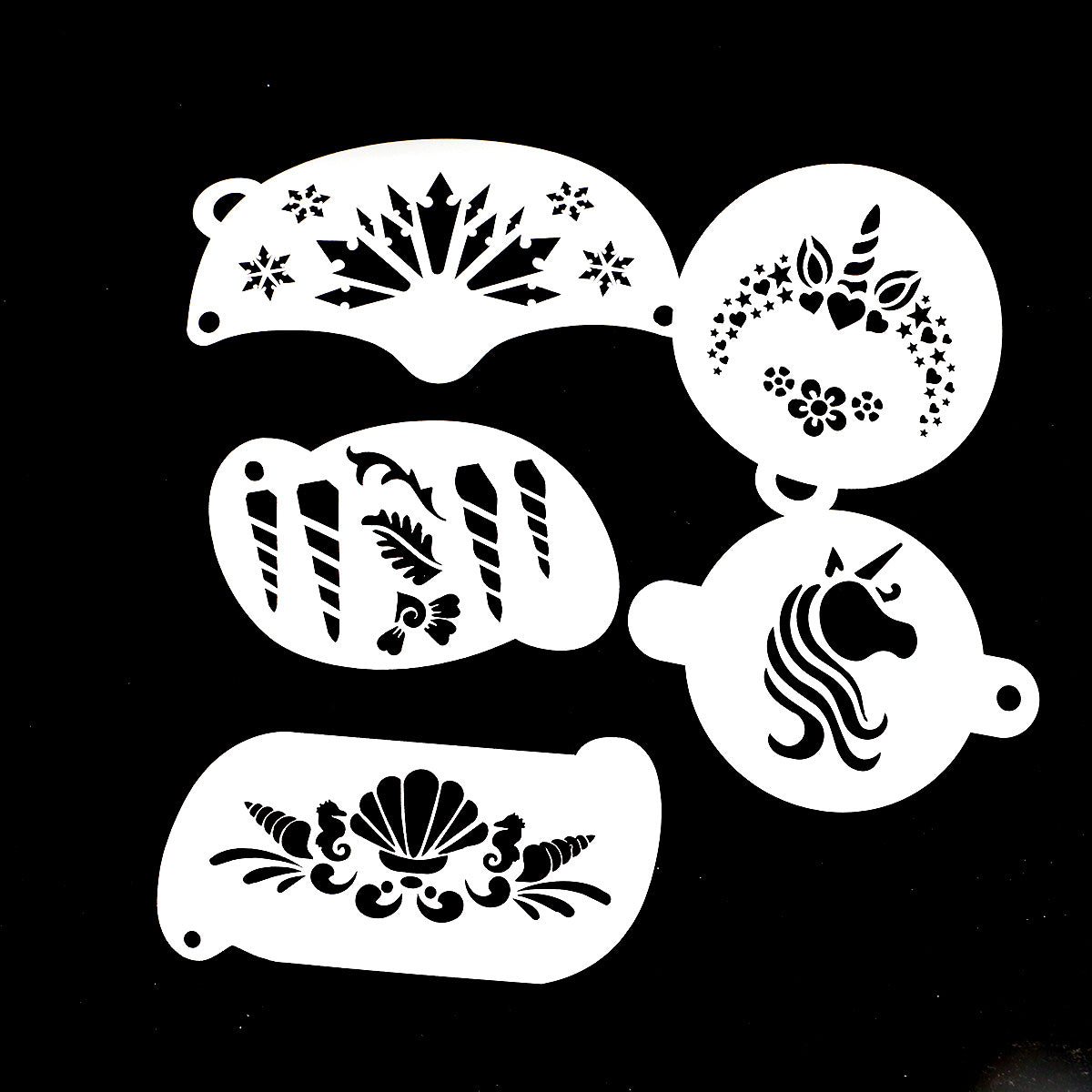 5pcs Reusable Face Paint Stencils